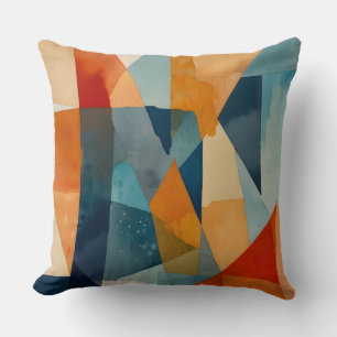 Abstrakte Augen von Blau und Orange Kissen