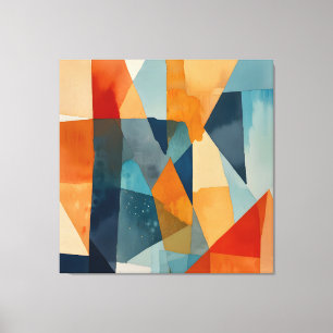Abstrakte Augen von Blau und Orange Leinwanddruck