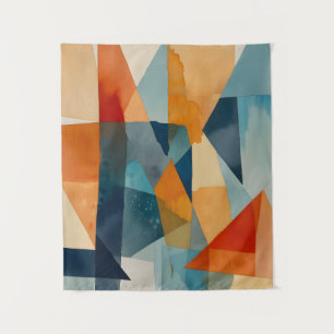 Abstrakte Augen von Blau und Orange Wandteppich