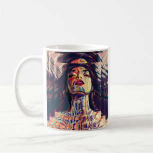 Abstrakte Ausdrucksfrau Kaffeetasse