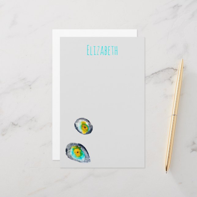 abstrakte Austern-Muscheln Briefpapier (Vorderseite/Rückseite Beispiel)