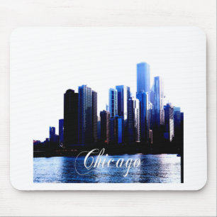 Abstrakte Auswirkungen von Downtown Chicago Mousepad