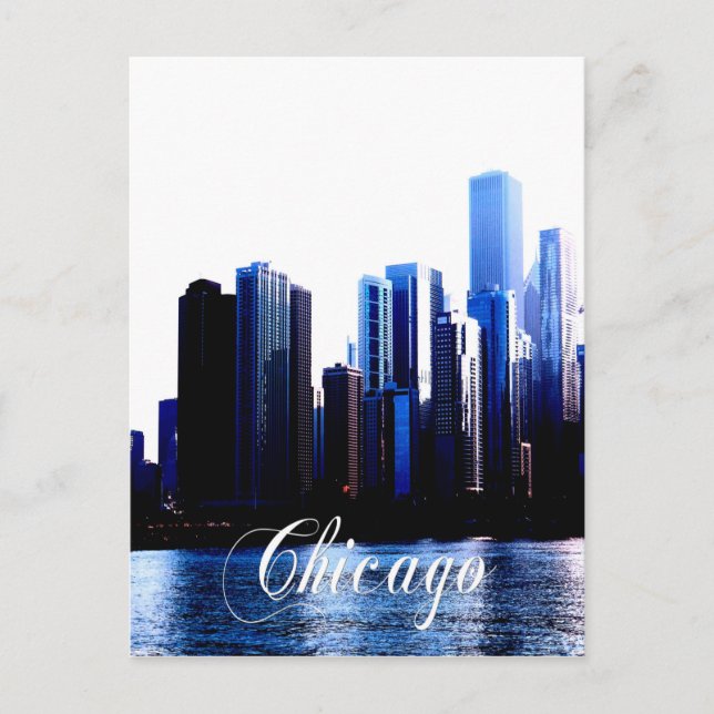 Abstrakte Auswirkungen von Downtown Chicago Postkarte (Vorderseite)