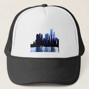 Abstrakte Auswirkungen von Downtown Chicago Truckerkappe