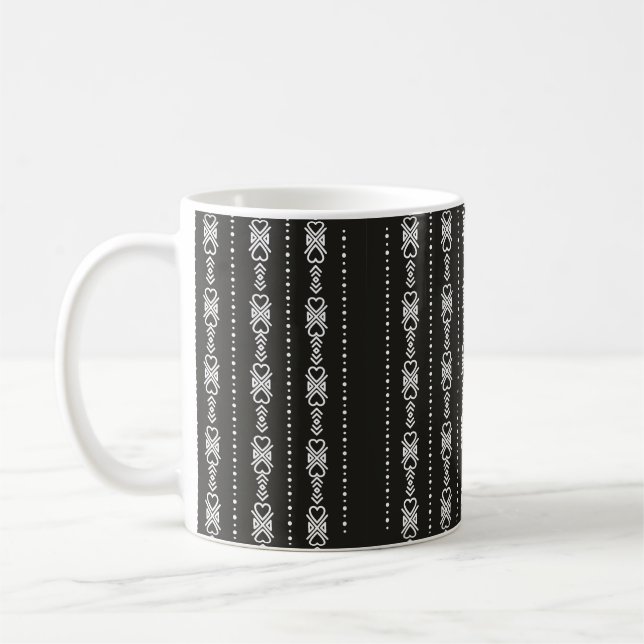 Abstrakte aztec-Herzstruktur Kaffeetasse (Links)