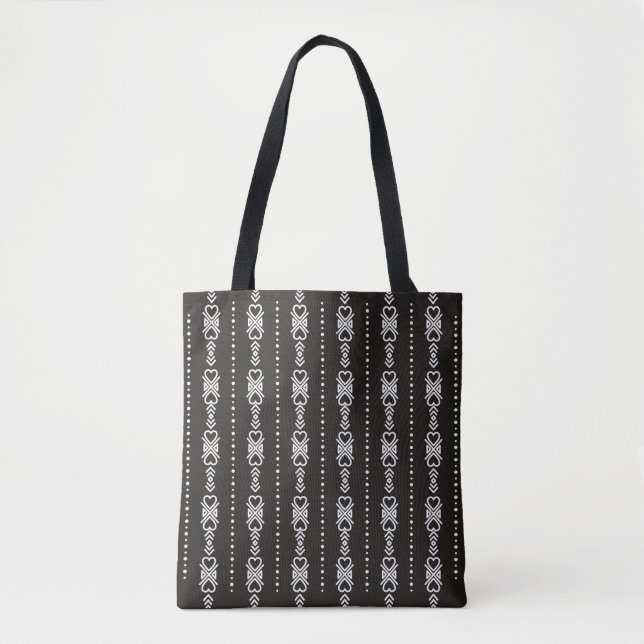 Abstrakte aztec-Herzstruktur Tasche (Vorderseite)