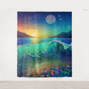 Abstrakte Azure Seascape Wandteppich