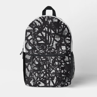 Abstrakte Bag Schwarz/Weiß Bedruckter Rucksack