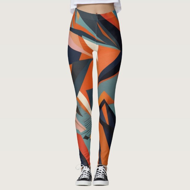 abstrakte Bars und Schokoladenfarben Leggings (Vorderseite)