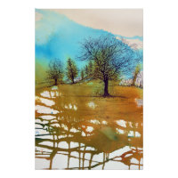 Abstrakte Bäume Malerei Landschaft Kunst