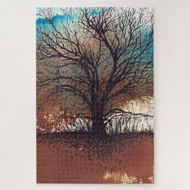 Abstrakte Baumfarbe Aquarell (Vertikal)
