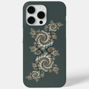 Abstrakte Beige Hellblaue Fraktal-Kunst-Spiralen Case-Mate iPhone Hülle