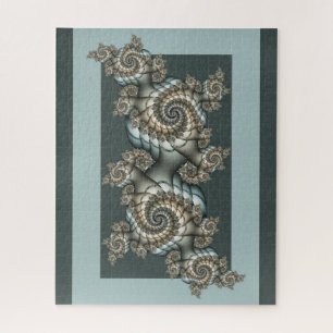 Abstrakte Beige Hellblaue Fraktal-Kunstspiralen