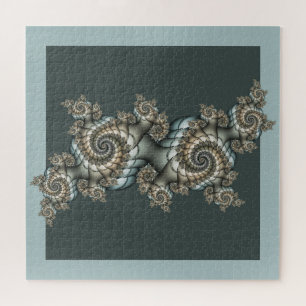 Abstrakte Beige Hellblaue Fraktal-Kunstspiralen