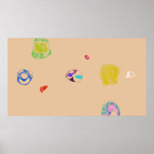 Abstrakte beige Objekte einfache Zeichnung Poster