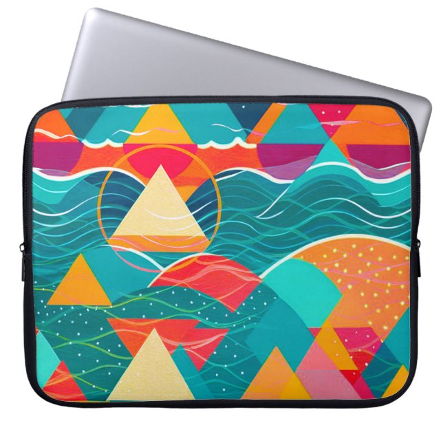 Abstrakte Berge und Fluss Laptopschutzhülle (Vorderseite)