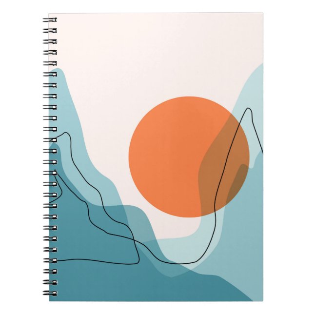 Abstrakte Berglandschaft, flache Landschaft ba Notizblock (Vorderseite)