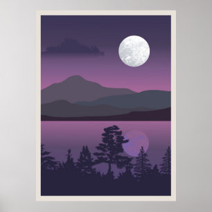 Abstrakte Berglandschaft Poster