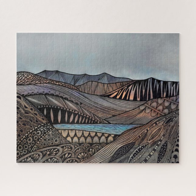 Abstrakte Berglandschaft Sonnenuntergang Zelt-Drei (Horizontal)