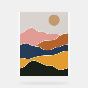 Abstrakte Bergmalerei Acrylschild