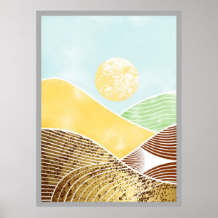 Abstrakte Bergmalerei Poster