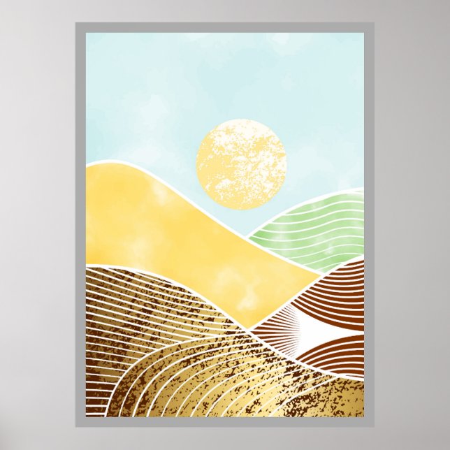 Abstrakte Bergmalerei Poster (Vorne)