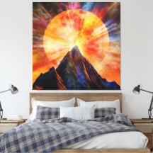 Abstrakte Bergmondschein-Kunst