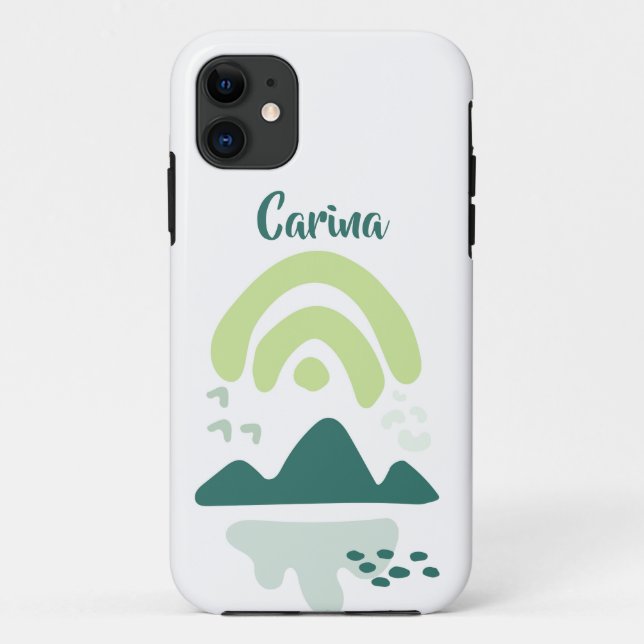 Abstrakte Bergsee-Szene Personalisiert Case-Mate iPhone Hülle (Rückseite)