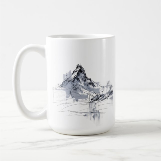 Abstrakte Bergspitze Kaffeetasse (Links)