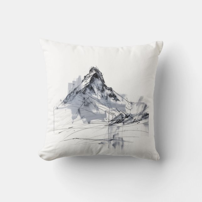 Abstrakte Bergspitze Kissen (Vorderseite)