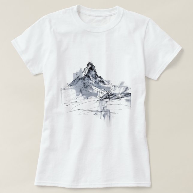 Abstrakte Bergspitze T-Shirt (Design vorne)