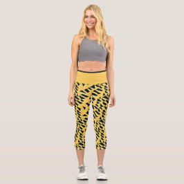 Abstrakte Bergspitzen - Gelb Capri Leggings