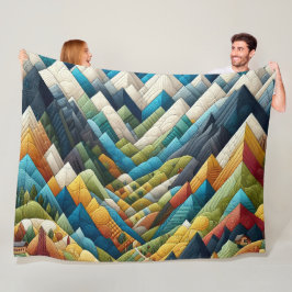 Abstrakte Bergszene Zeichnend Fleecedecke