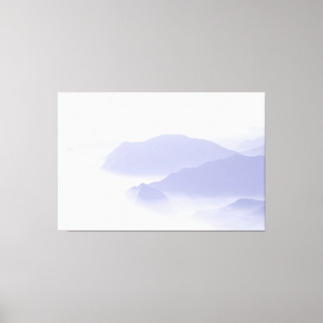 Abstrakte Bergwelt Natur Periwinkle Blau Leinwanddruck (Vorderseite)
