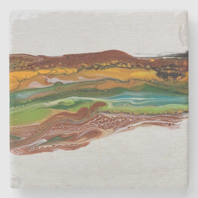 Abstrakte Bergwelt Steinuntersetzer (Vorderseite)