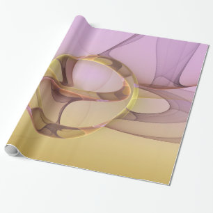 Abstrakte Bewegungen Moderne Pinke Goldene Fraktal Geschenkpapier