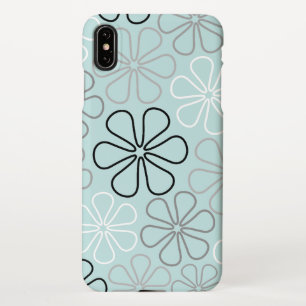 Abstrakte Big Blume Konturen BWG+Duck Egg Blue iPhone Hülle