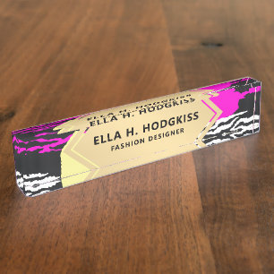 Abstrakte Bio Formen Namensplakette