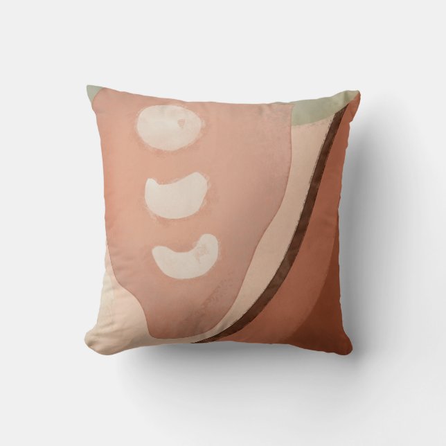 Abstrakte Bio Retro-Rundformen Moderne Kunst Kissen (Vorderseite)