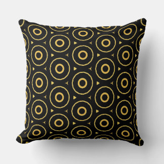 Abstrakte Black Gold Circles Akzente Pillow Kissen