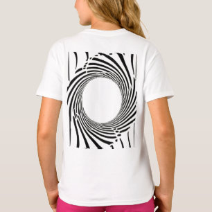 Abstrakte Black Hole Spirale Linienkunst T-Shirt
