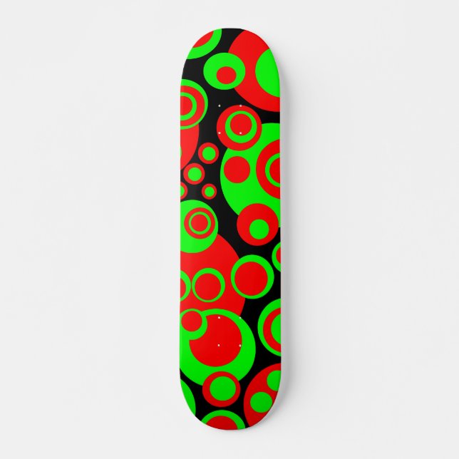 Abstrakte Blasen 01 - Retro Skateboard (Vorne)