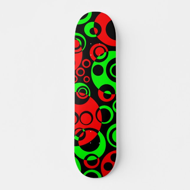 Abstrakte Blasen 01 - V2 - Retro Skateboard (Vorne)