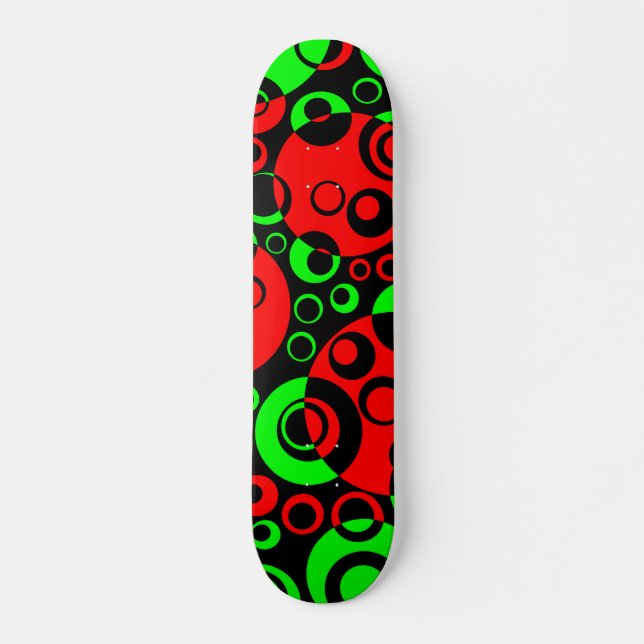 Abstrakte Blasen 02 - V2 - Retro Skateboard (Vorne)