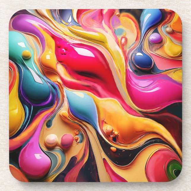 Abstrakte Blasen miteinander verbinden Getränkeuntersetzer (Vorderseite)