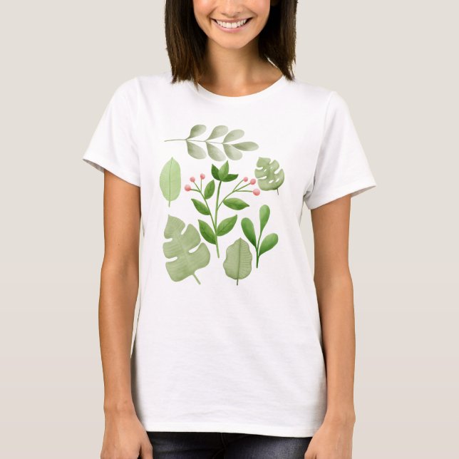 Abstrakte Blätter, Blätter Pflanze Liebhaber T-Shirt (Vorderseite)