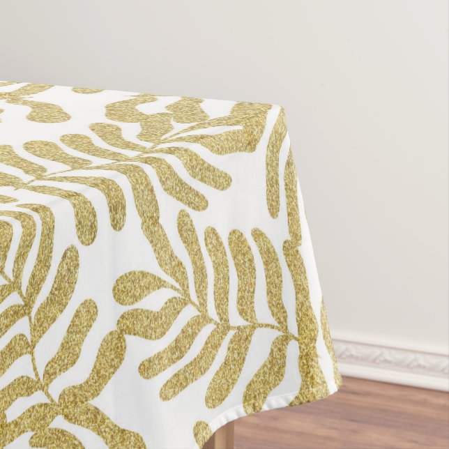 Abstrakte Blätter des Gold Glitzer Tischdecke (Beispiel)