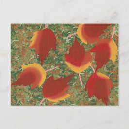 Abstrakte Blätter für Herbstmaple auf Bodenpostkar Postkarte