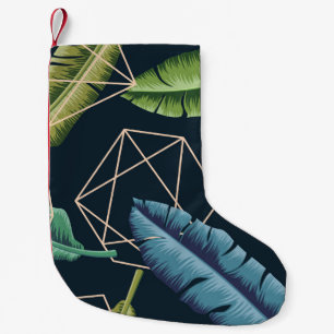 Abstrakte Blätter: Polygonale Linie Nahtlos. Kleiner Weihnachtsstrumpf