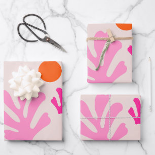 Abstrakte Blätter Rosa Orange Moderne Formen Schni